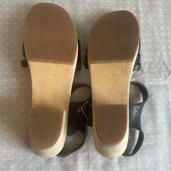Swedish Hasbeens Braided Clog Sandals in Black Leather 40 - Picture 6 of 8